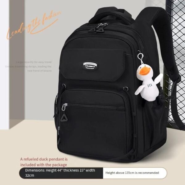 Aesthetic Large Capacity Cute Backpack – Black
